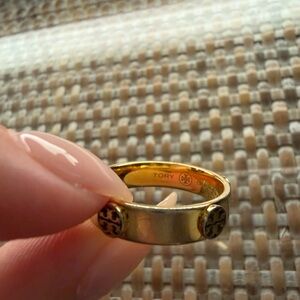 Tory Burch Gold Band with Logo Details